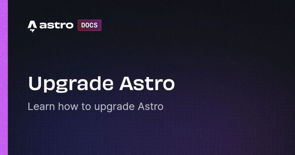 Upgrade Astro