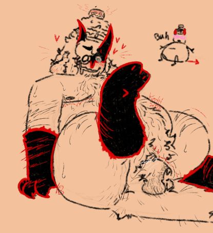 007n7 sitting and lifting a leg up as a disembodied dick penetrates him