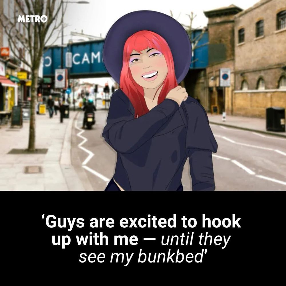 A Metro article with the headline "Guys are excited to hook up with me - until they see my bunkbed"