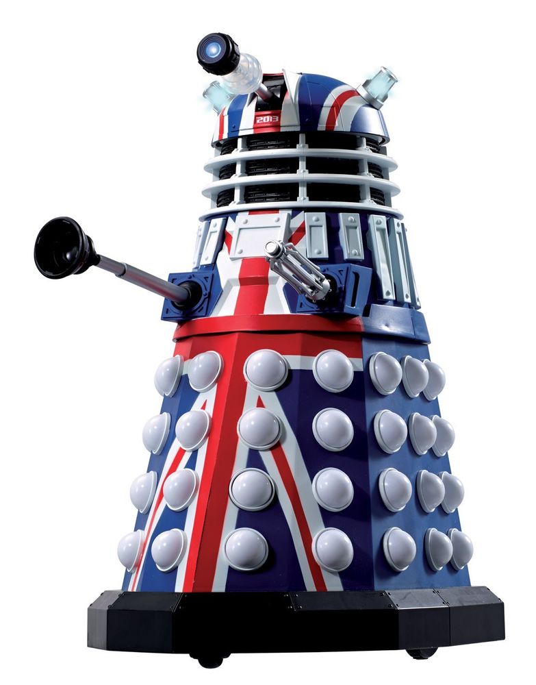 Dalek toy painted in a Union Flag