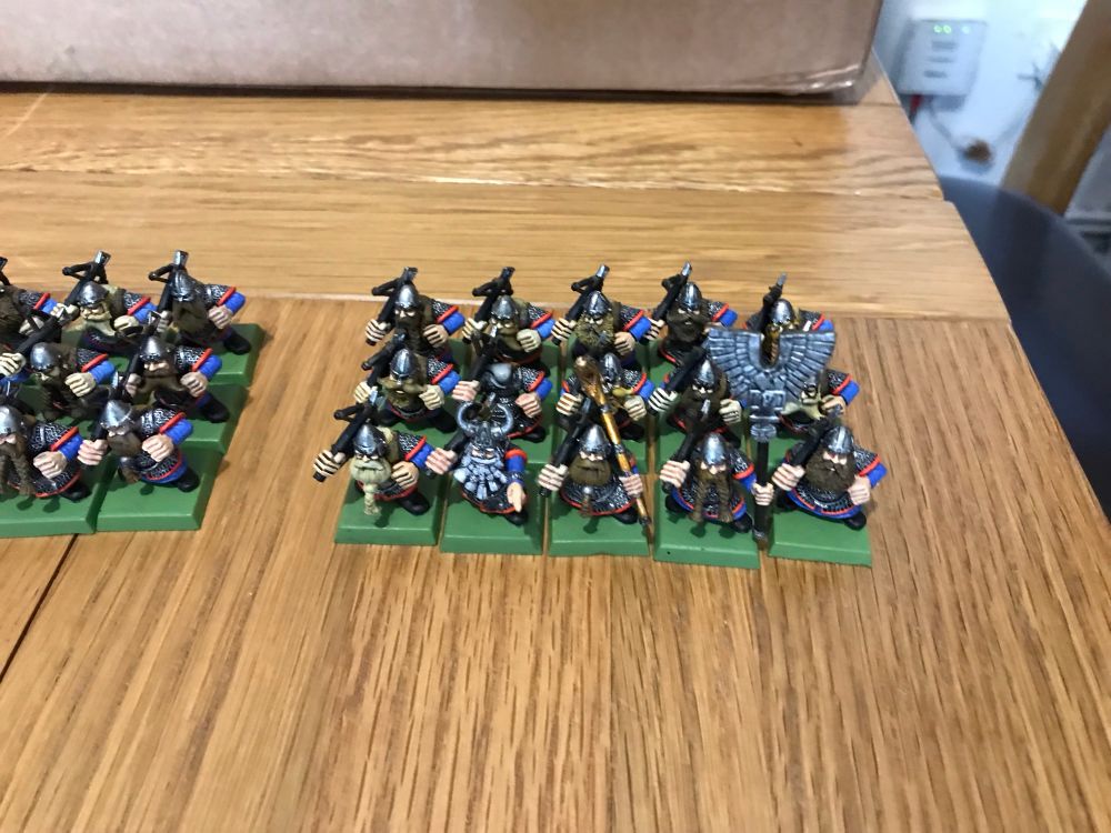 A unit of Dwarves with crossbows.