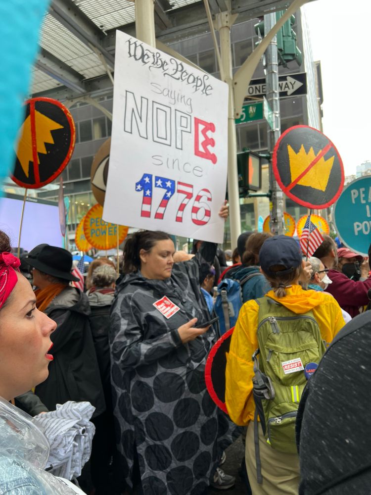 Handwritten sign with
We the People
Saying
NOPE
since
1776