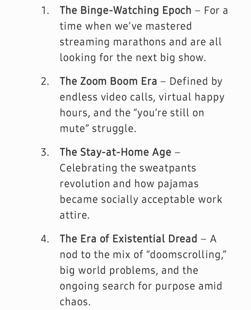 Chat GPT suggestions for a name for the era we're living through right now.