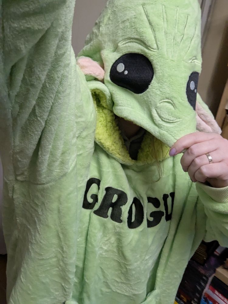 Grogu oodie on display