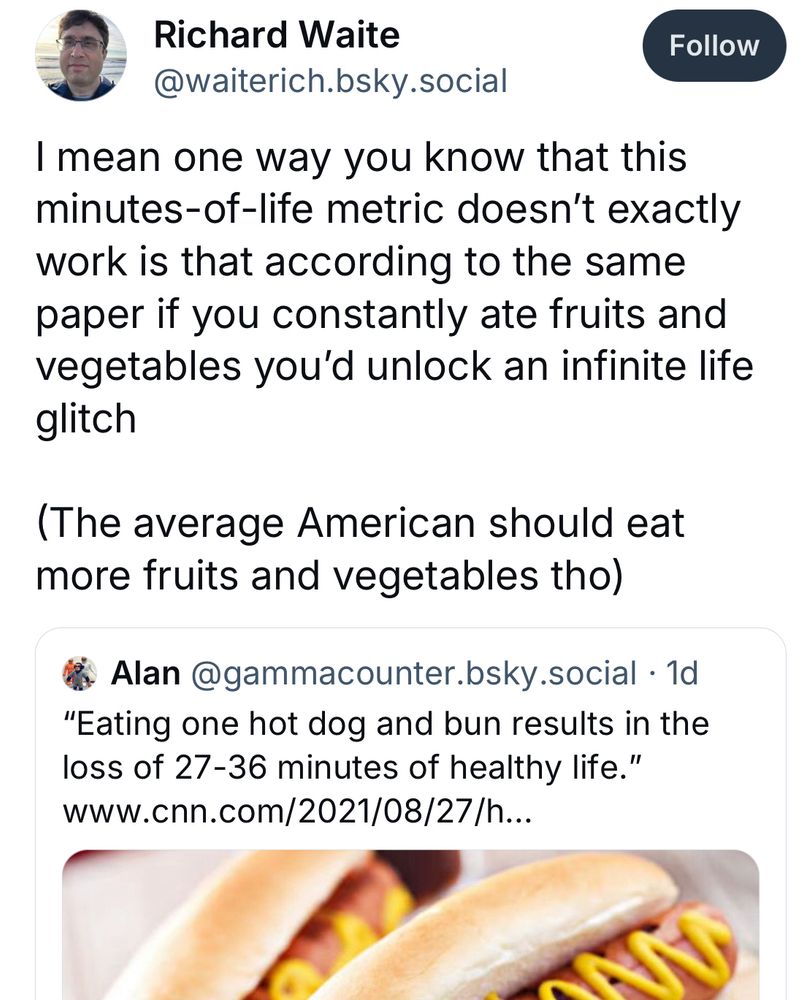 A repost of a CNN news. Photo of two hot dogs. 