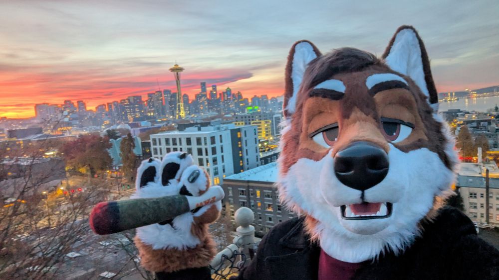 Orion smoking a fat joint in Seattle during sunrise. 