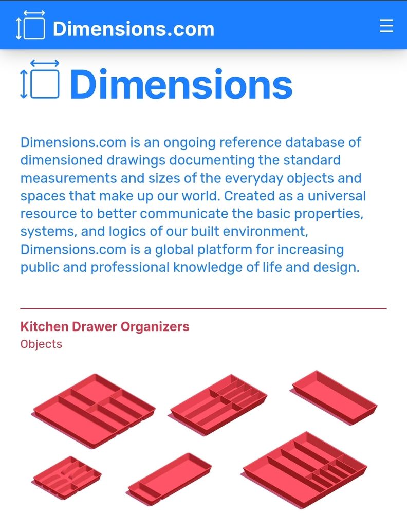 Dimensions.com with a description of what the website is. 