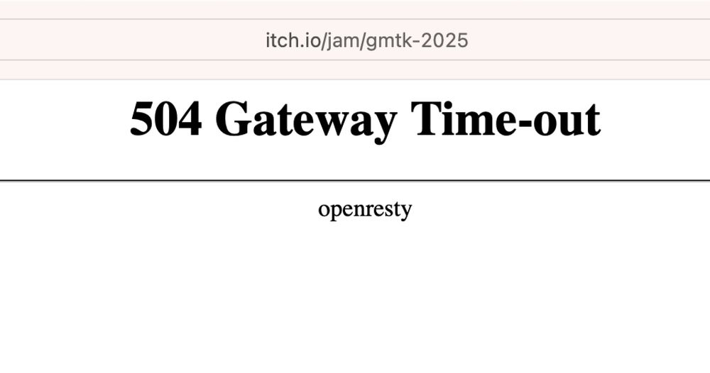 Itch.io 504 Gateway Time-out