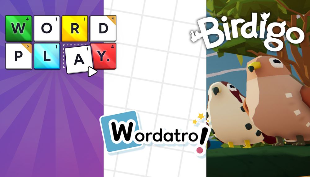 Capsule art featuring the logos of Word Play, Wordatro!, and Birdigo