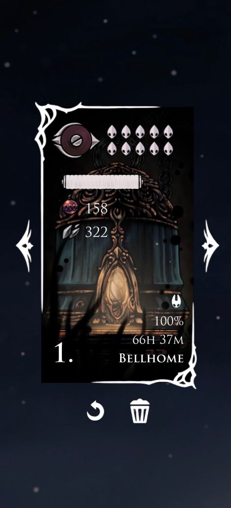 Screenshot of 100% finished Silksong