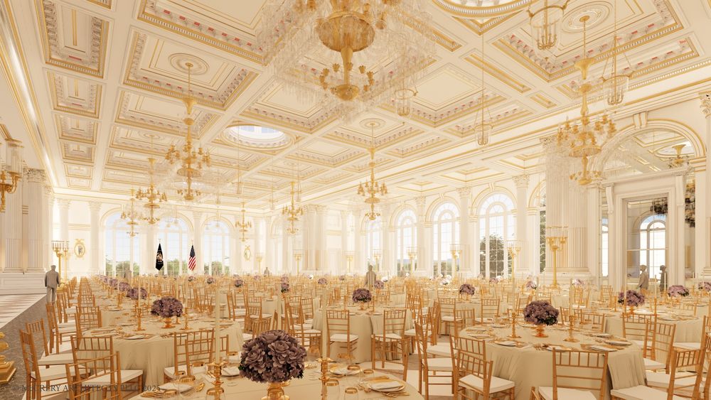 A rendering of Trump's White House Ballroom.