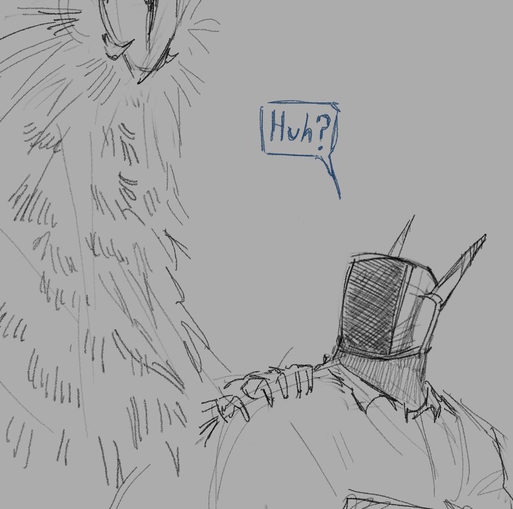 The stranger happens to be Katana, Hyperlaser says “huh” in curiosity.