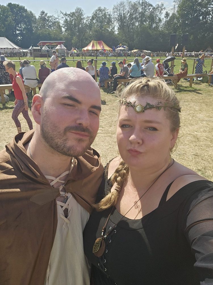 Me and my fiancée dressed up at the Loxwood Joust.