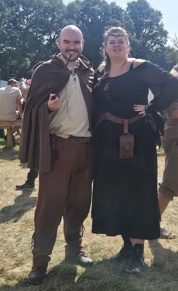 Me and my fiancée dressed up at the Loxwood Joust.