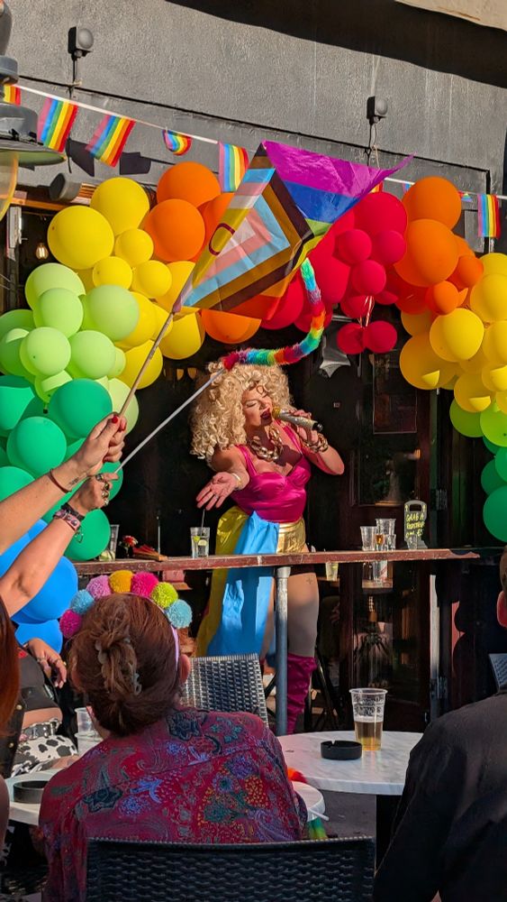 A drag act called 'Cherry Bomb's performing at Brighton Pride