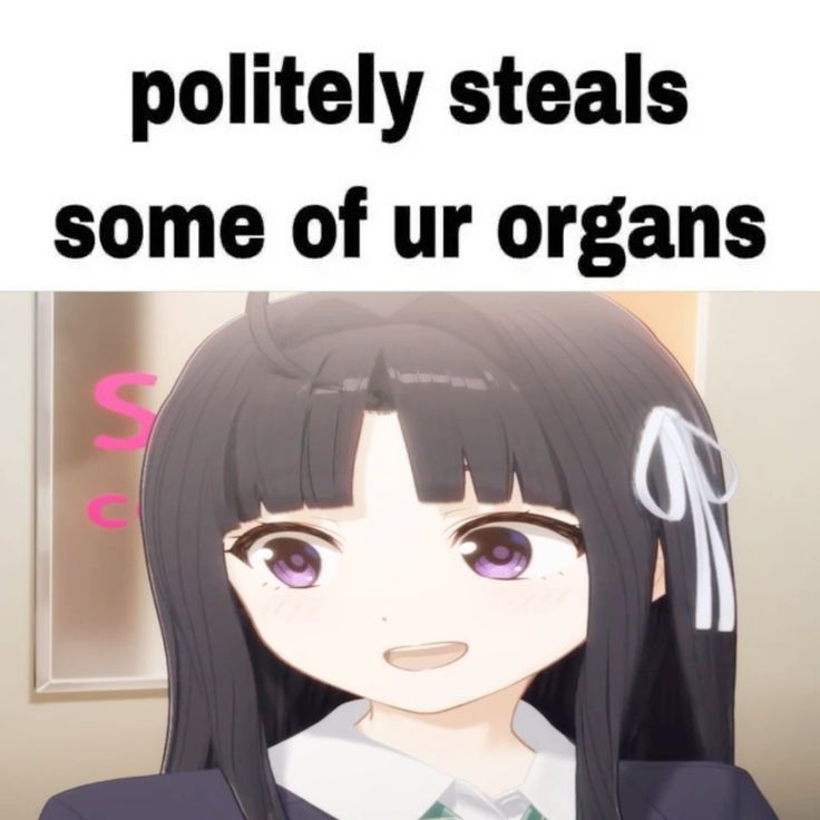 subaru awa from girls band cry (ガルクラ) with the caption "politely steals some of ur organs"