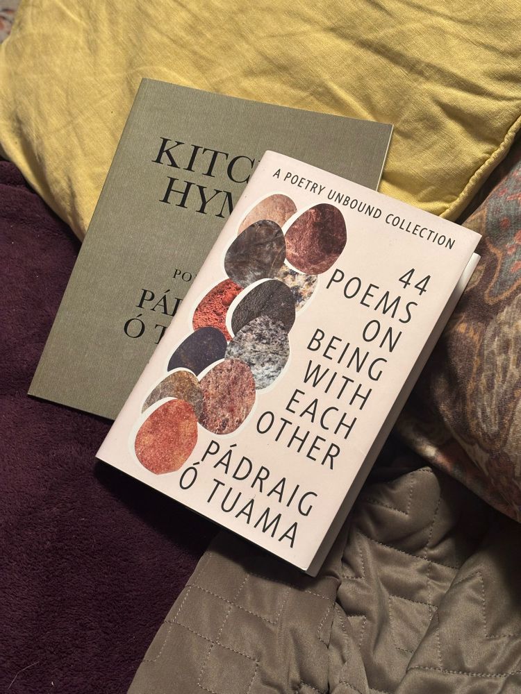 Two books overlapping each other. “44 Poems on Being with Each Other” an anthology, and “Kitchen Hymns “ by Pádraig Ó Tuama. Posting this as and admonition to read good books an share good poems with the broader community 