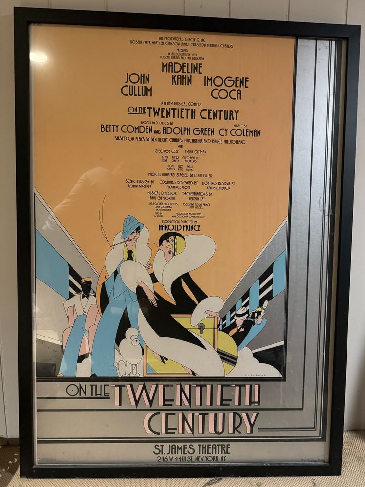 Photo of framed posted of the musical On The Twentieth Century.