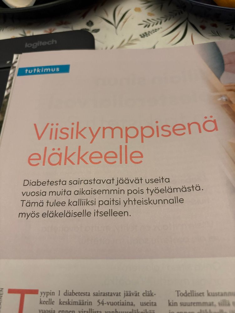 Diabeteslehti kertoo että diabeetikot päätyisivät viiskybäsenä eläkkeelle