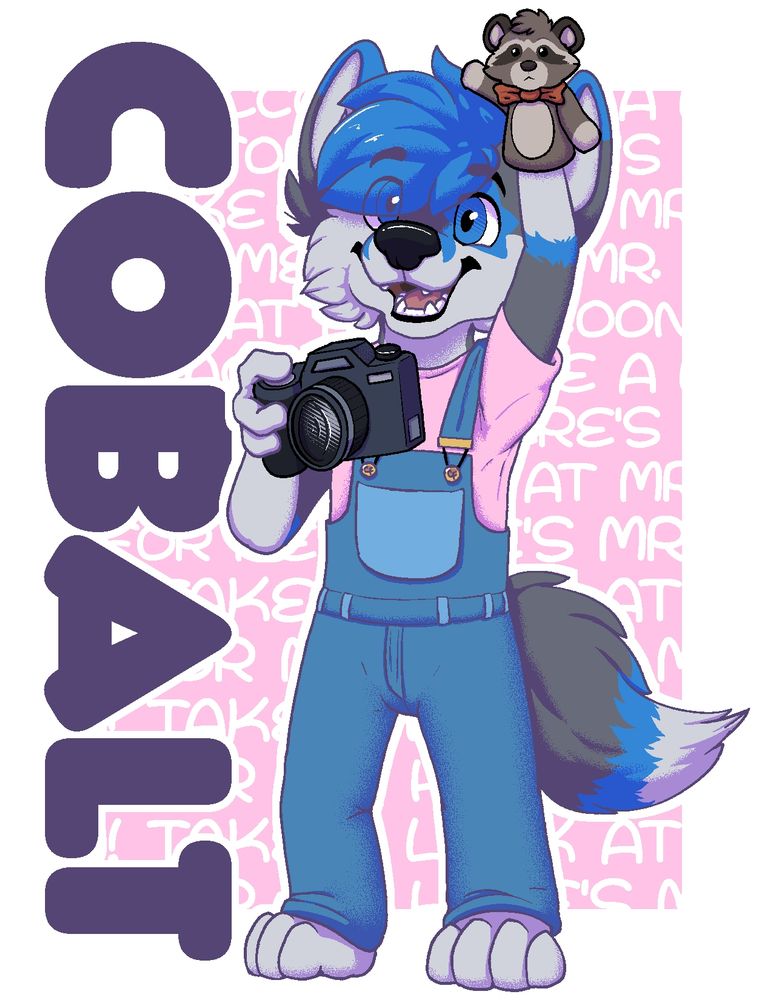 Digital Badge illustration of an anthropomorphic silver fox with blue hair and overalls holding a dslr camera and raccoon puppet

please do not use this image for the training of artificial intelligence