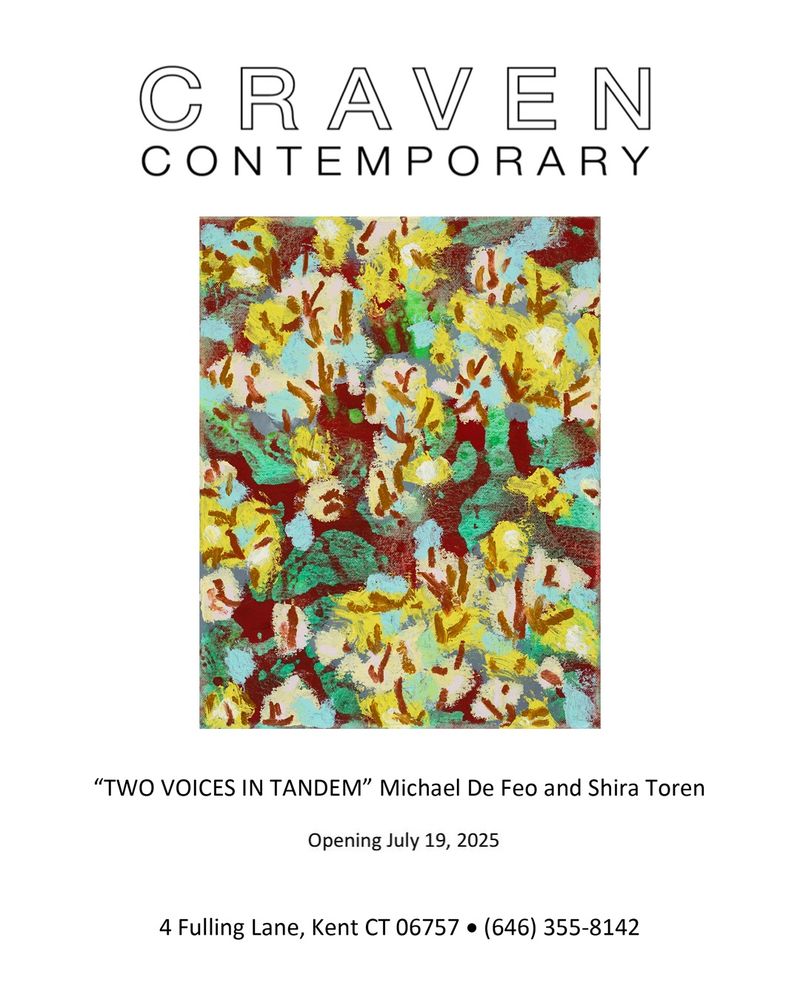 Michael De Feo painting on an exhibition announcement. 