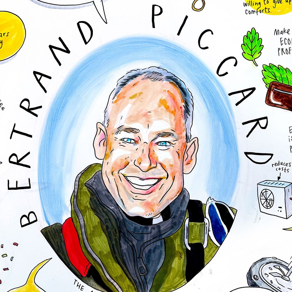 Portret van Bertrand Piccard.
