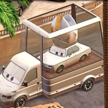 captura de Cars con un Papamóvil llevando al Papamóvil dentro
