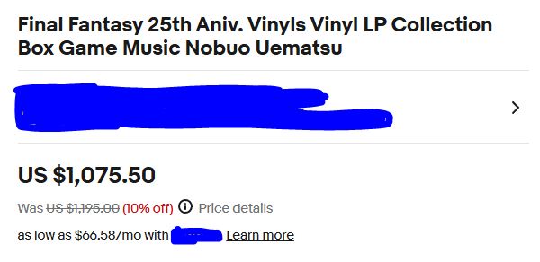 Final Fantasy 25th Aniv. Vinyls Vinyl LP Collection Box Game Music Nobuo Uematsu. US $1,075.50