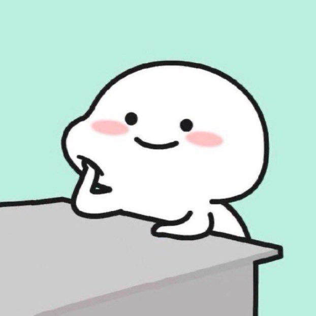 A little cheeky character with their head laying on their right arm in admiration