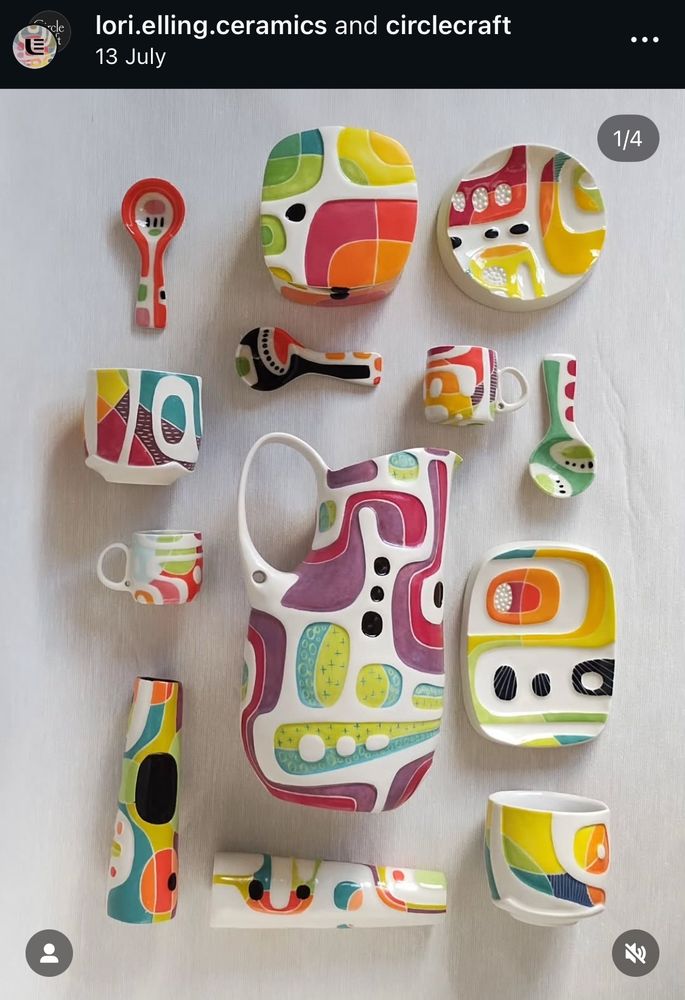 Works by Lori Elling, https://www.instagram.com/lori.elling.ceramics