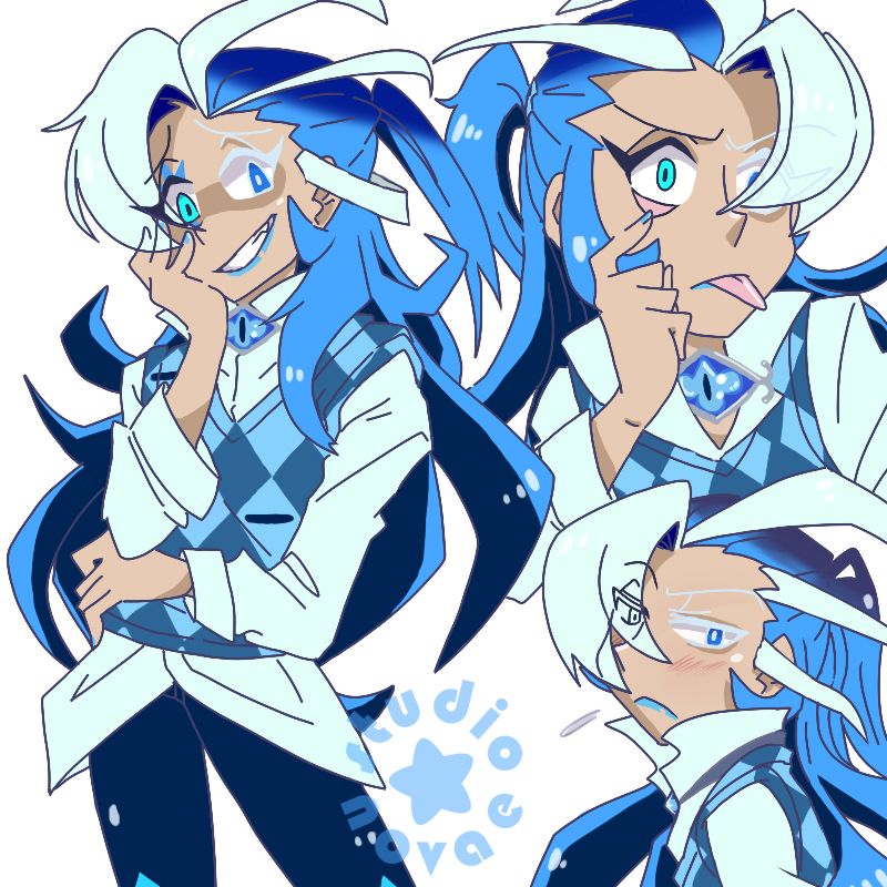 three different facial expressions for shadow milk cookie as a human