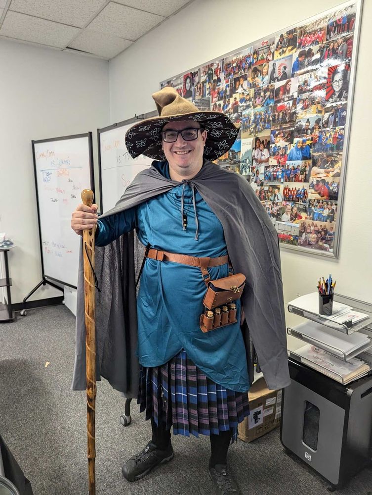 Matt in a ridiculous wizard outfit