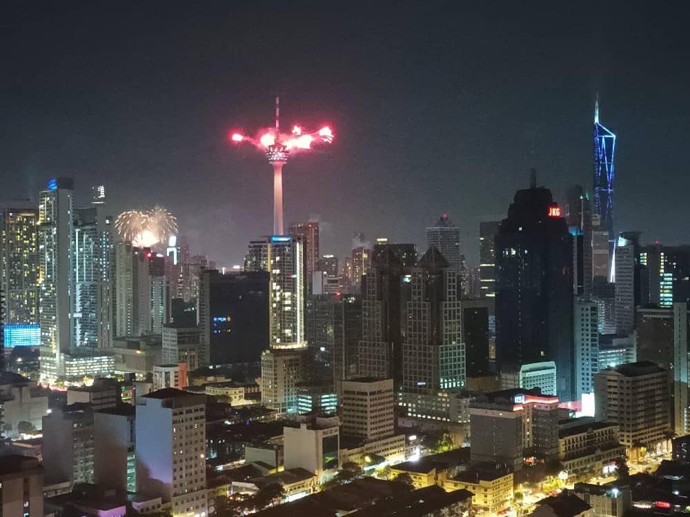 Menara KL fireworks tonight, photo sent by a friend 