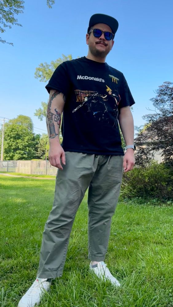 I’m wearing the cloud strife mcdonald’s tee