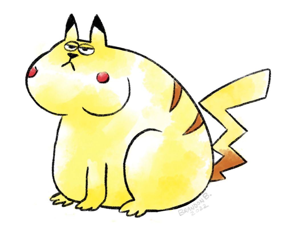 A fat Garfield Pikachu