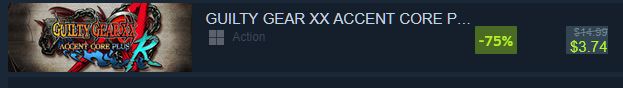 Guilty Gear XX ACCENT CORE PLUS R $3.74 (USD) on steam