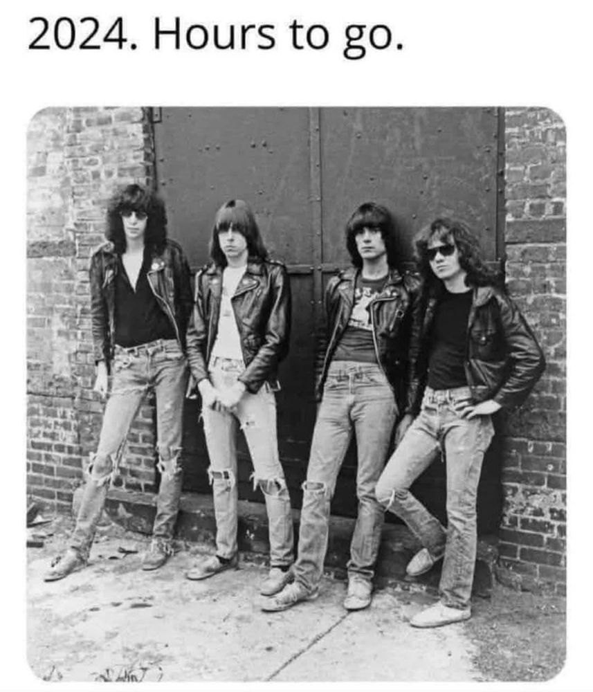 Picture of the Ramones with the lyrics “2024. Hours to go.”