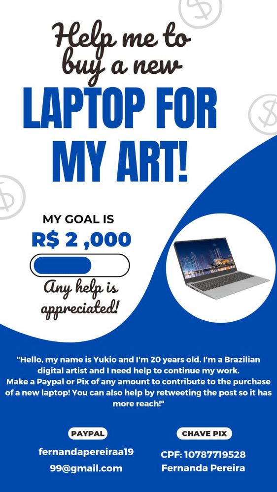 PayPal: fernandapereiraa1999@gmail.com

Pix: CPF 107-877-195-28. Banco Neon, Fernanda Pereira 