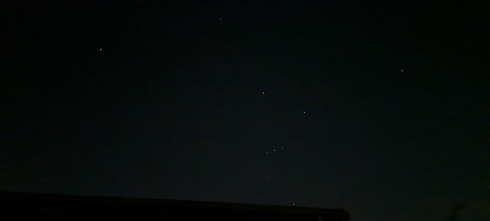 中央下にオリオン座
周辺に星