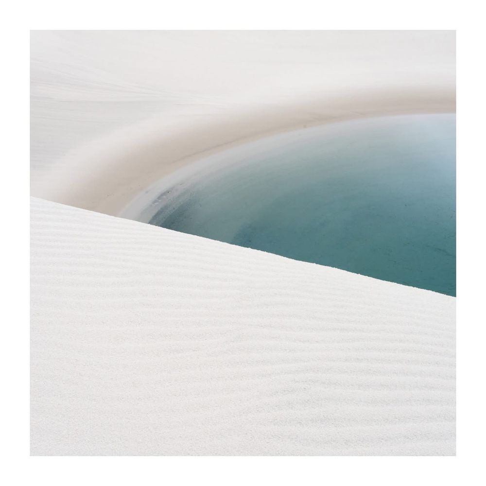 An abstract view of dunes and lagoons, Lençóis Maranhenses, Brazil.