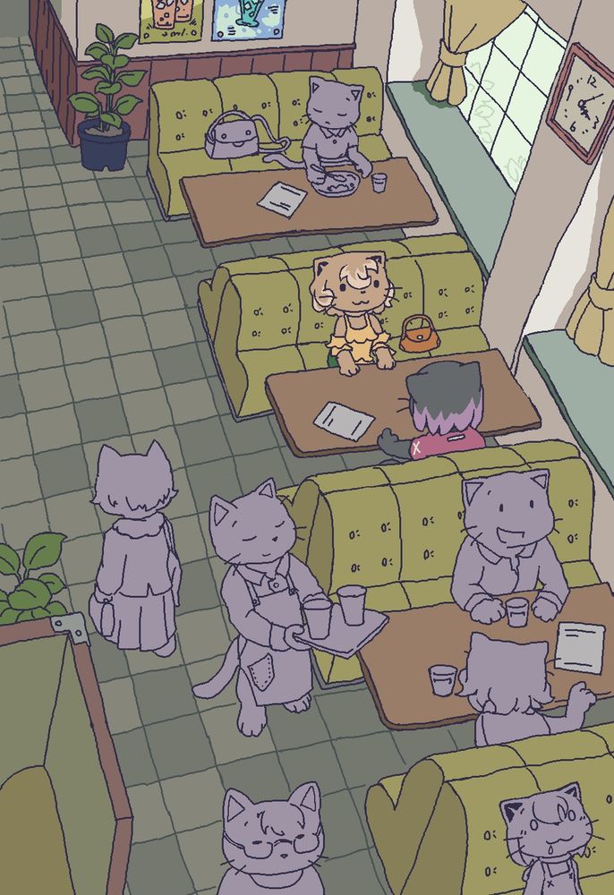 Choco and Gamila in conversation at their favorite restaurant.