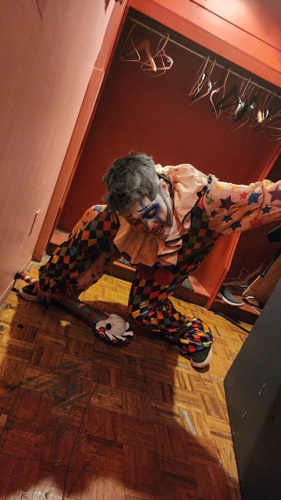 Dynamic poses spooky sexy clown