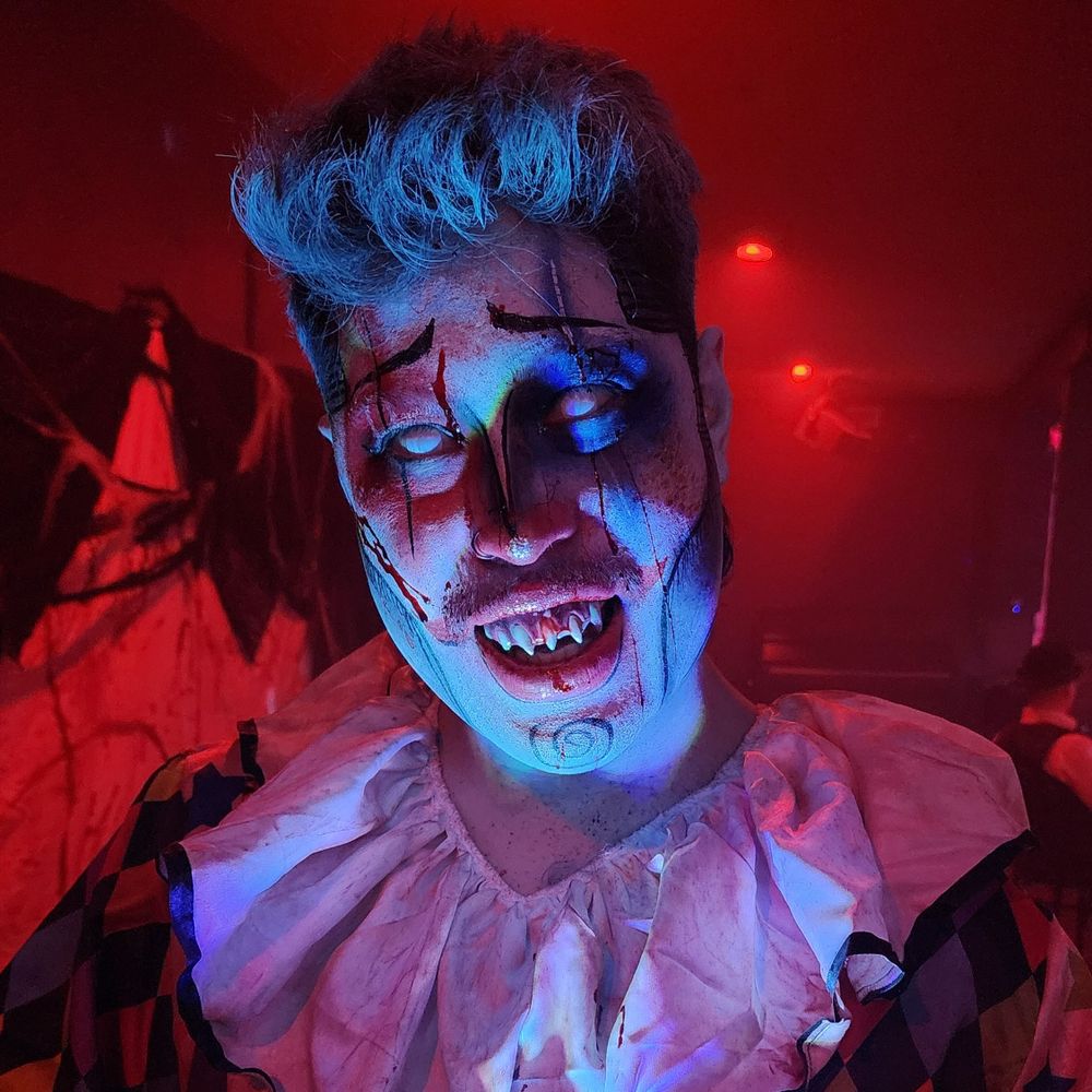 Underlit spooky sexy clown