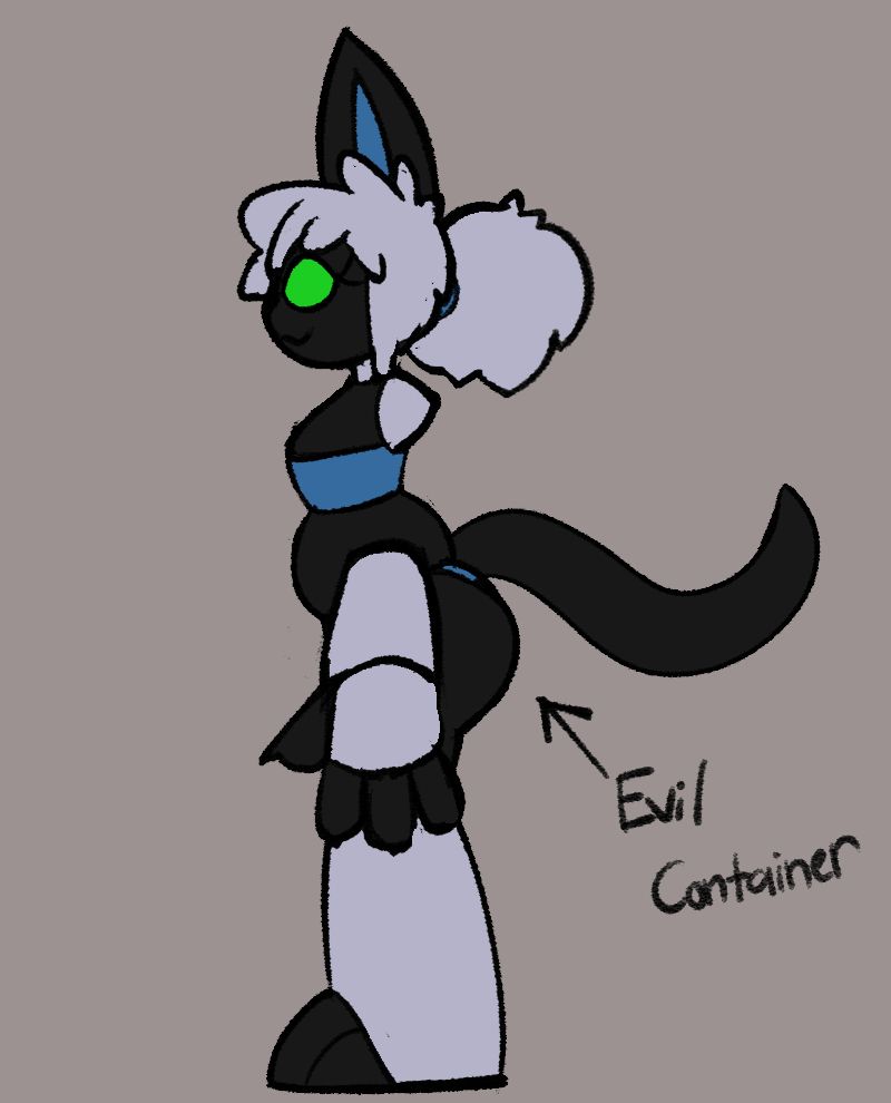 Side profile of Neko-Tron's fat ass (aka his evil container)