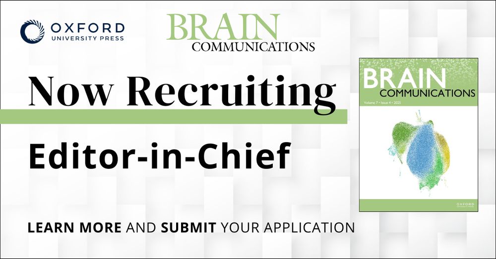 Now recruiting for Editor-in-Chief for Brain Communications. Learn more and submit your application.