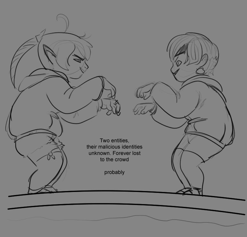 two lalafell doing the /malevolence emote at each other. I didn't get their names.