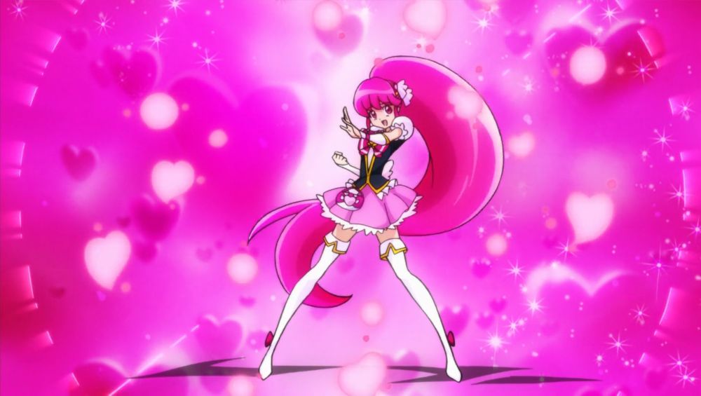Megumi Aino as Cure Lovely (Precure transformation) in Happiness Charge Precure!.