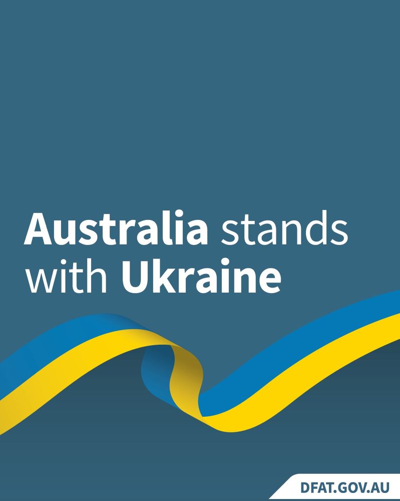 Australia stands with Ukraine banner 