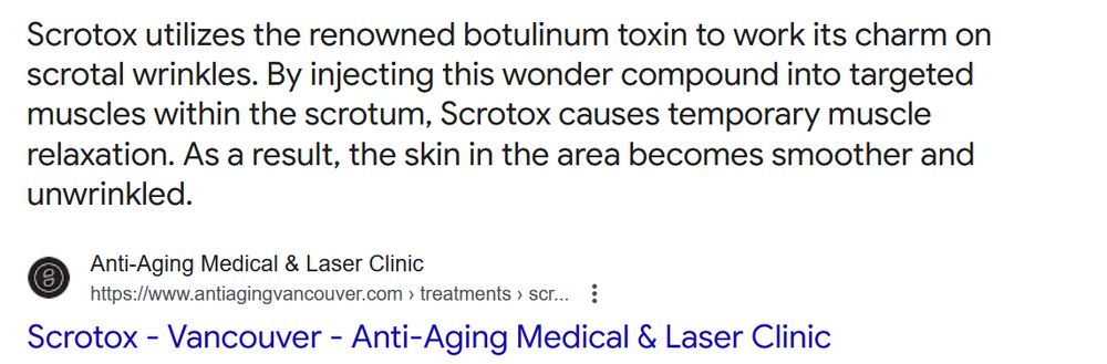 company selling "strotox" for ball wrinkles actually exists.