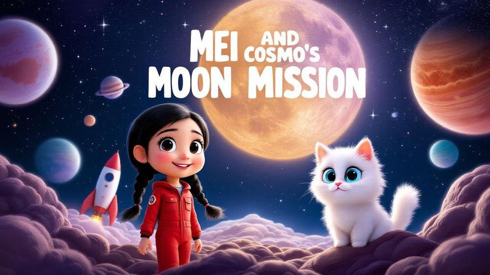 🚀✨ Mei and Cosmo's Moon Mission ✨🚀
